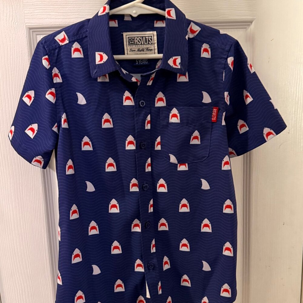 The RSVLTS Chomp Shark Shirt Short Sleeve Button Up Beach Kunuflex